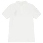 Boys White Logo Polo Shirt, 1, hi-res