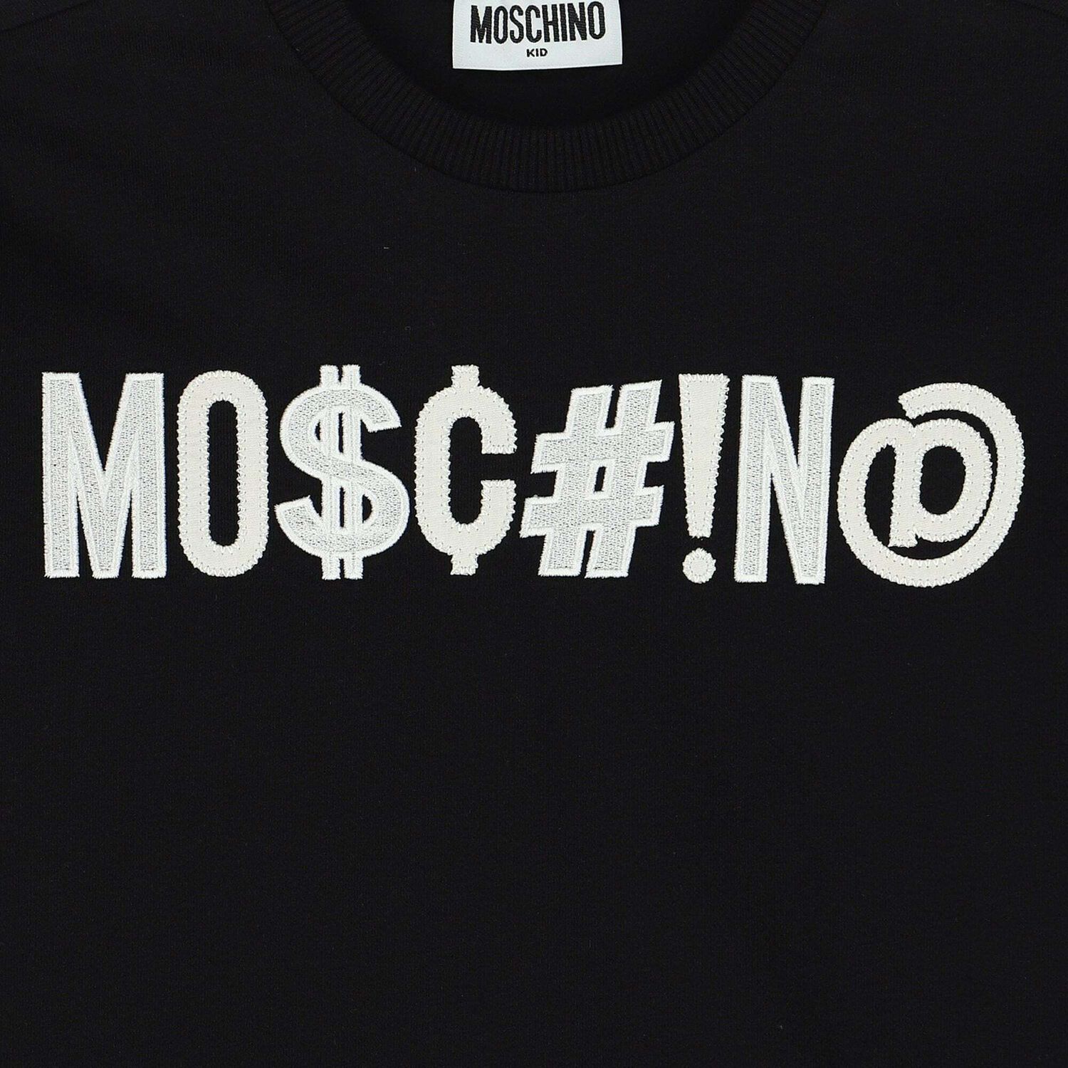 Boys Black Logo Long Sleeve Top, 1, hi-res