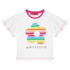 الفتيات تي شيرت زهرة بيضاء, 1, hi-res