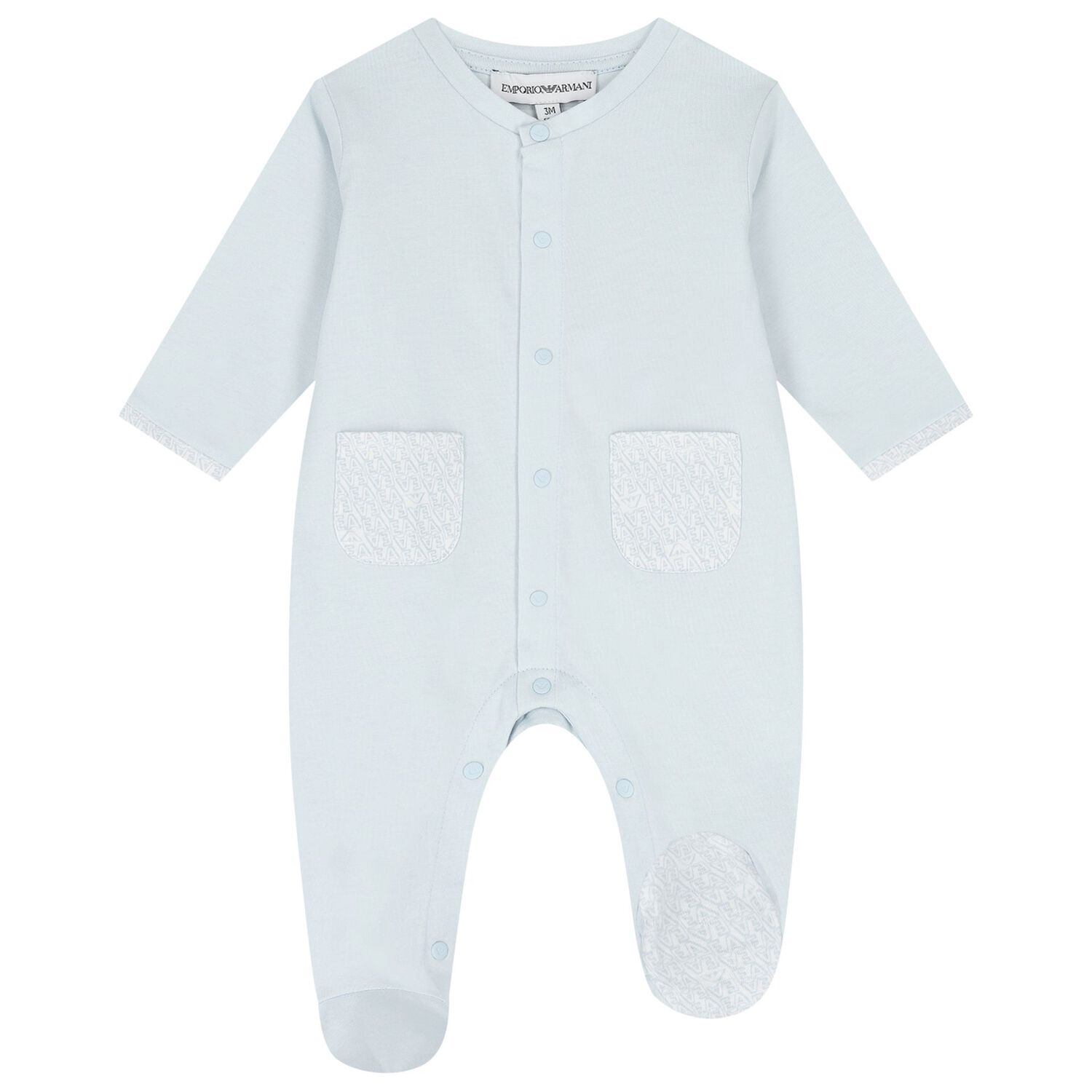 Baby Boys Blue Logo Babygrow Set, 4, hi-res