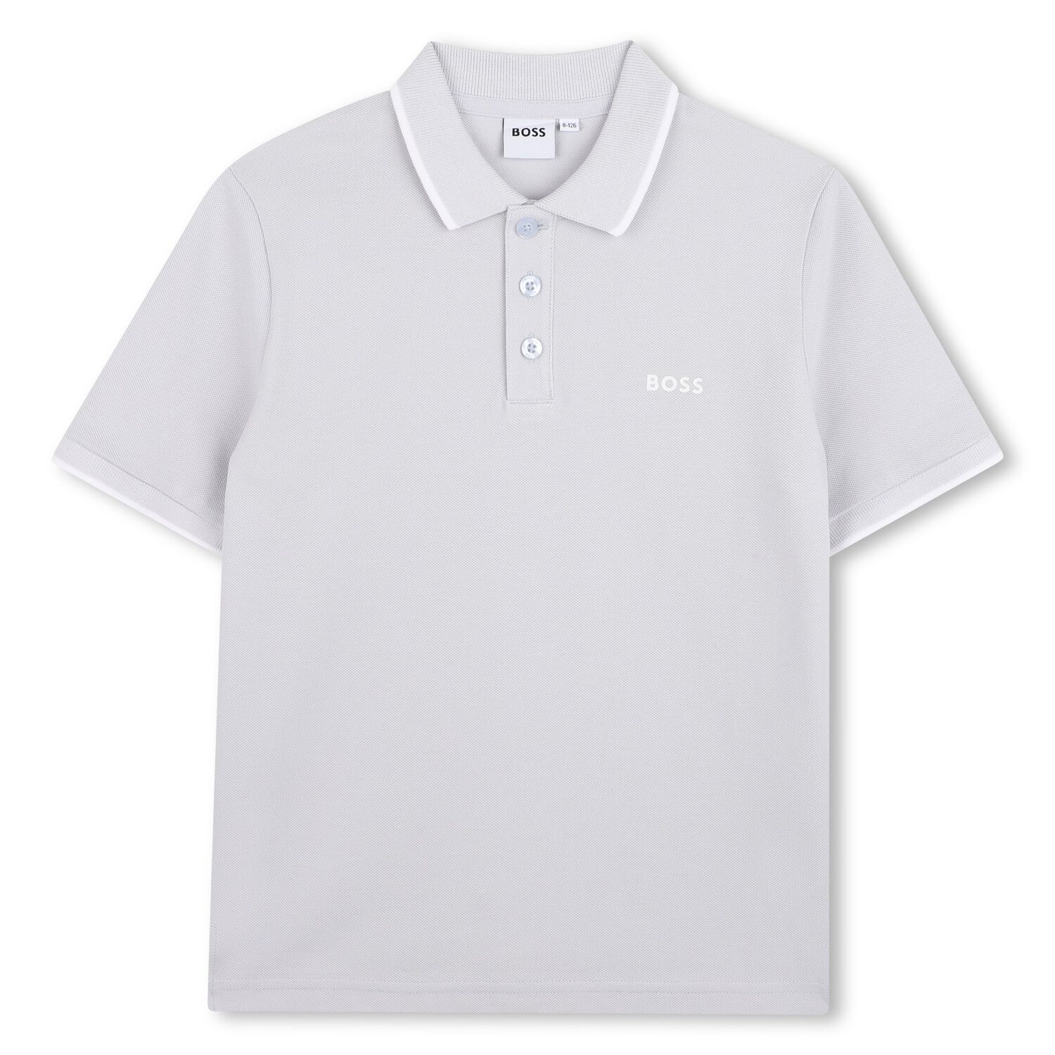 Boys Mini Me Blue Logo Polo Shirt, 8, hi-res