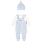 Baby Boys Ivory & Blue Babygrow Set, 2, hi-res