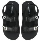 Boys Black Choupette & Karl Sandals, 1, hi-res