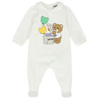 Ivory Teddy Bear Logo Babygrow Gift Set, 1, hi-res
