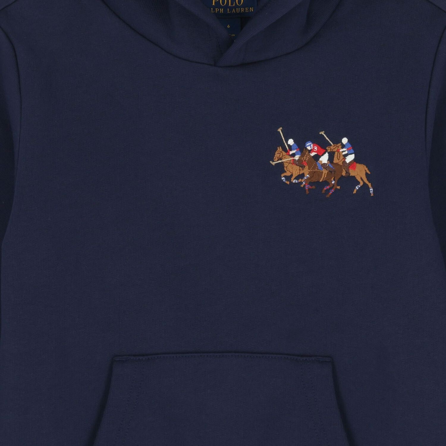 تيشيرت بغطاء رأس للأولاد مع شعار باللون الكحلي, 1, hi-res