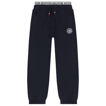 Boys Navy Blue Logo Joggers