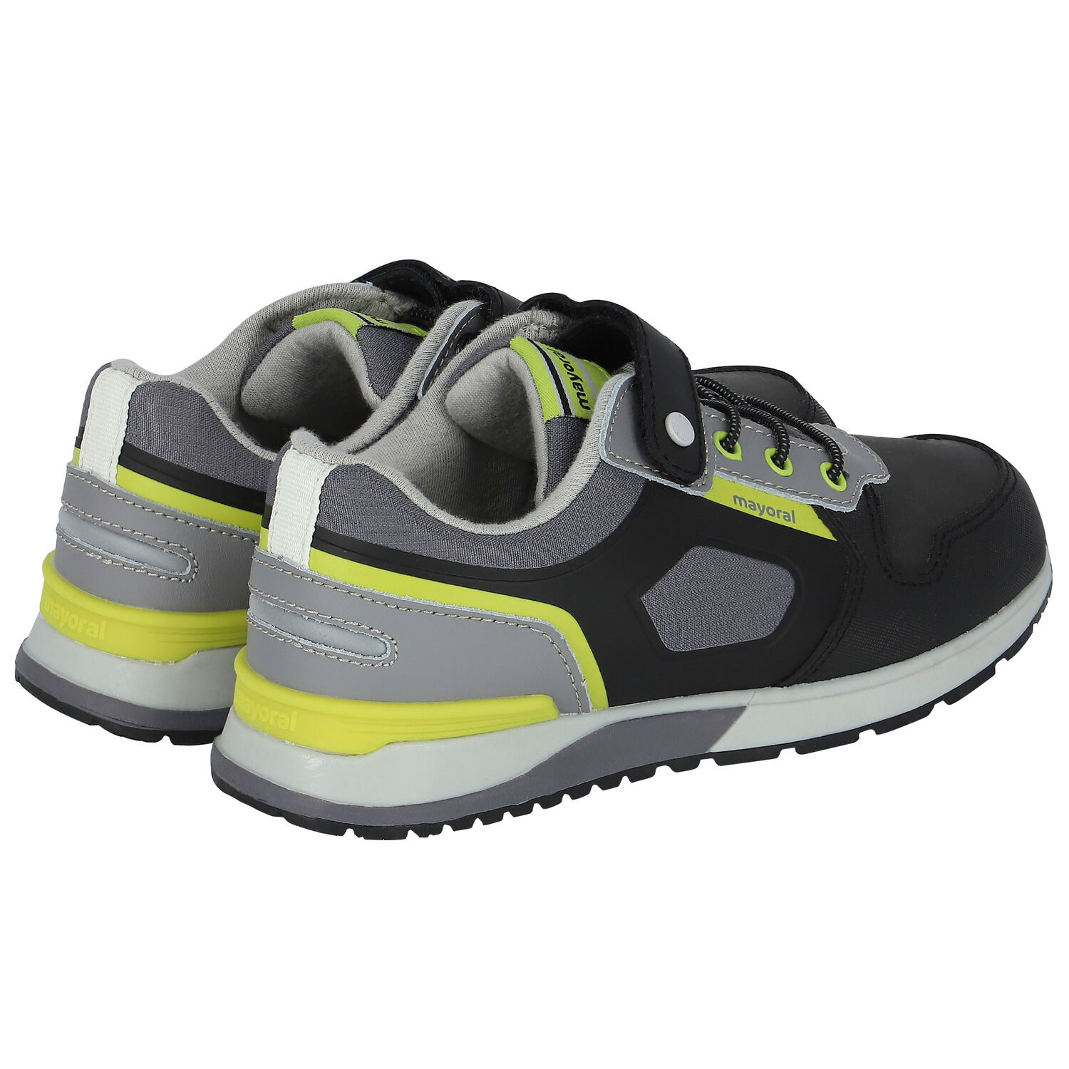 حذاء رياضي جلد باللون الأسود للأولاد, 2, hi-res