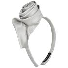 عصابه راس للبنات بتطريز زهور  باللون الفضى , 1, hi-res