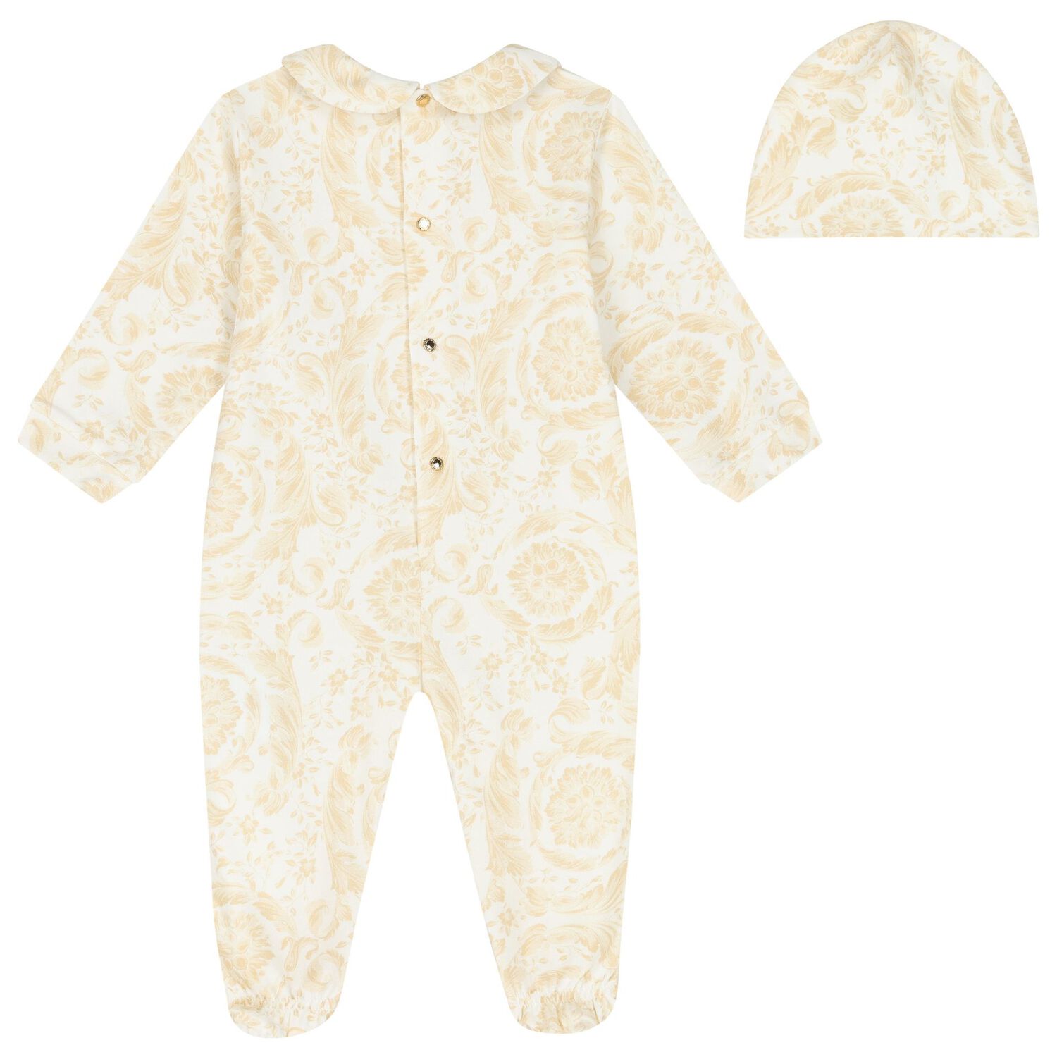 Ivory & Beige Barocco Babygrow Gift Set, 1, hi-res image number null