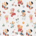 طقم ملابس القطن باللون الابيض على شكل دب مرح, 1, hi-res