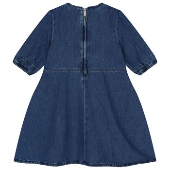 Girls Blue Logo Denim Dress