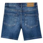 Boys Blue Denim Shorts , 2, hi-res