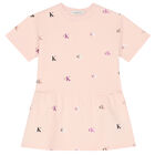 Girls Pink Logo Dress, 1, hi-res