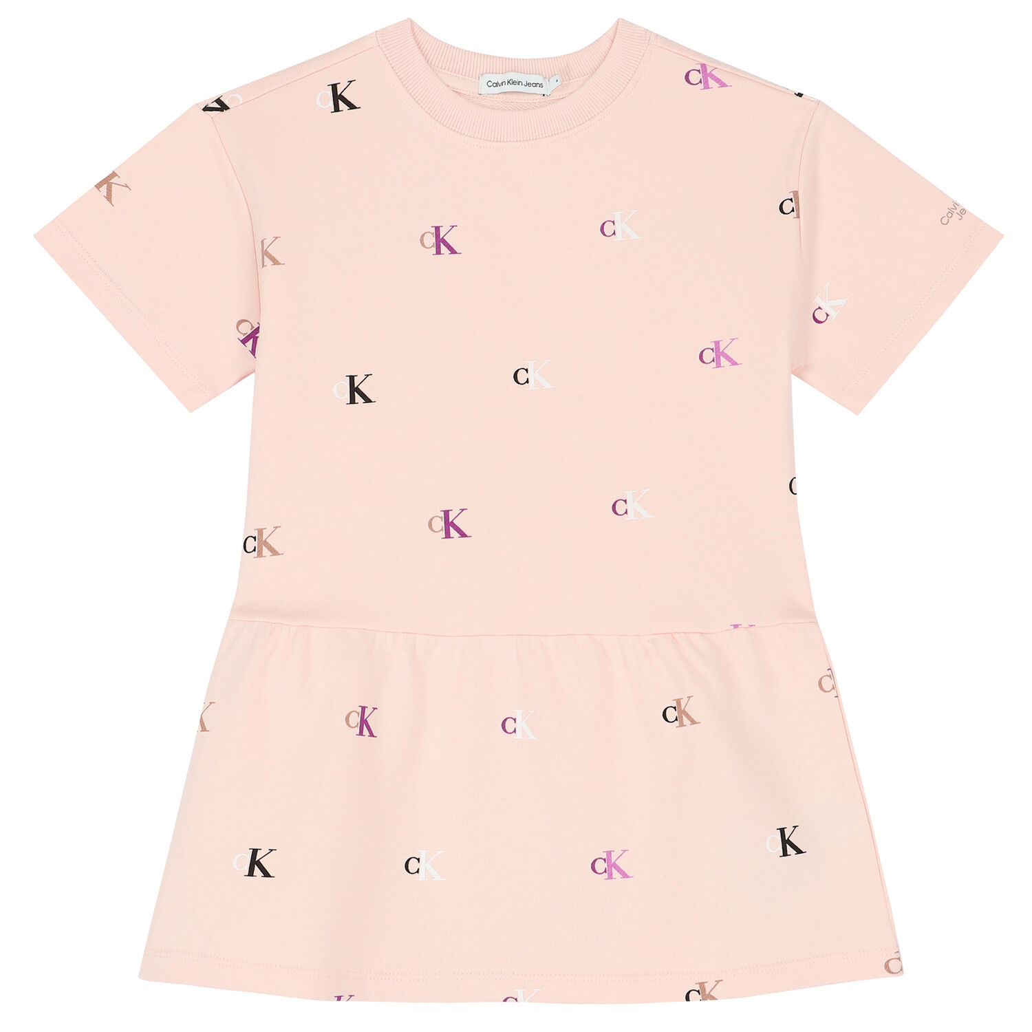 Girls Pink Logo Dress, 1, hi-res
