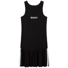 Girls Black & White Logo Dress Set, 1, hi-res