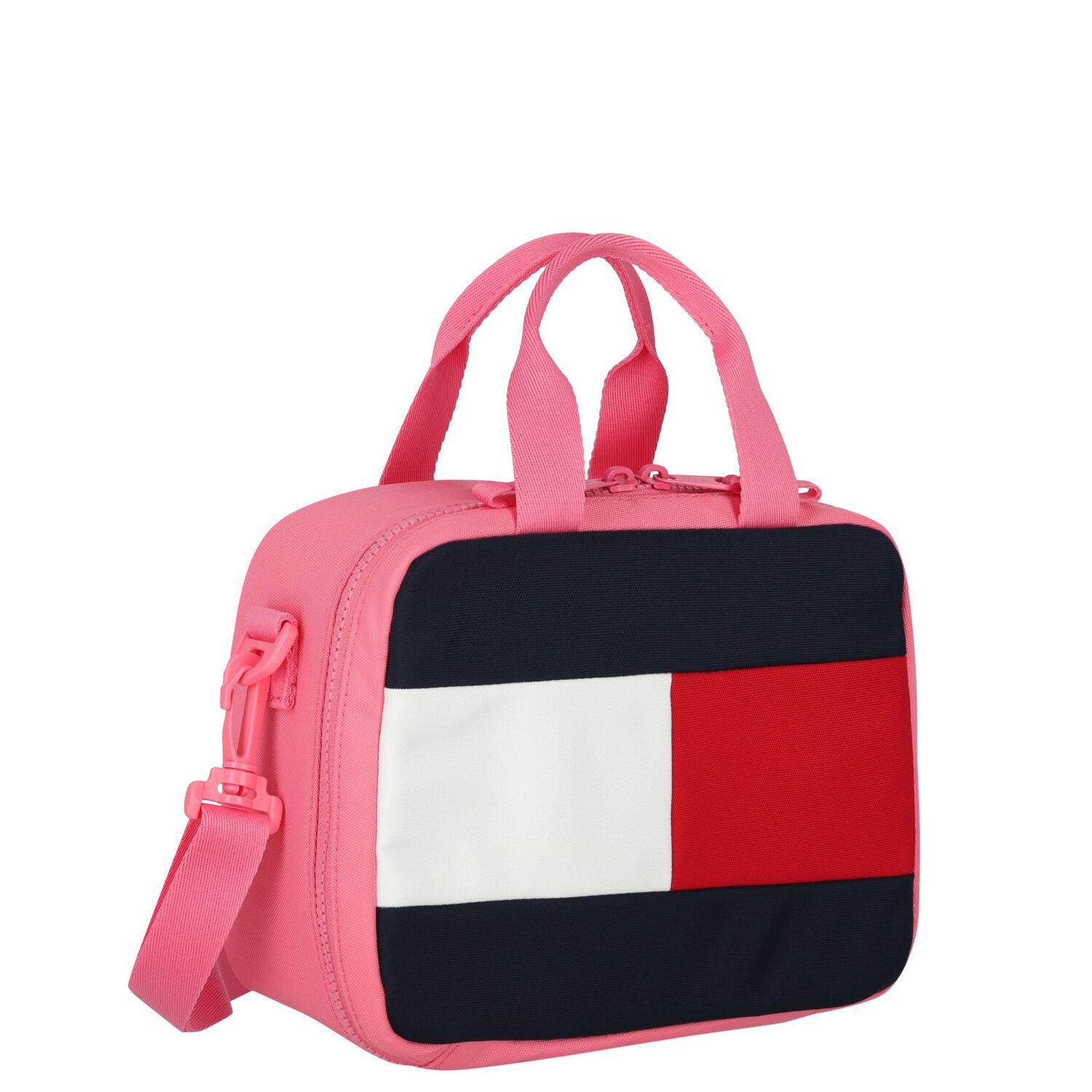 Girls Pink Canvas Logo Lunch Bag ( 28cm ), 2, hi-res