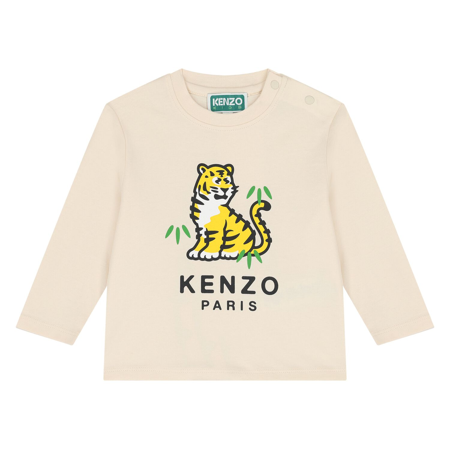 Younger Ivory Tiger Logo Long Sleeve Top, 1, hi-res