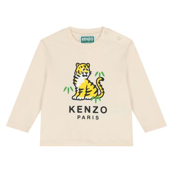 Younger Ivory Tiger Logo Long Sleeve Top
