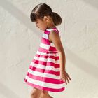 Girls Pink & White Striped Dress, 1, hi-res
