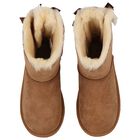 Girls Chestnut Brown Bailey Bow II Suede Boots, 2, hi-res