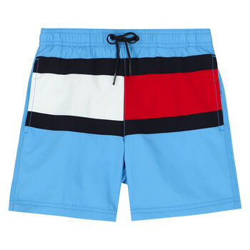 Boys Blue Logo Swim Shorts
