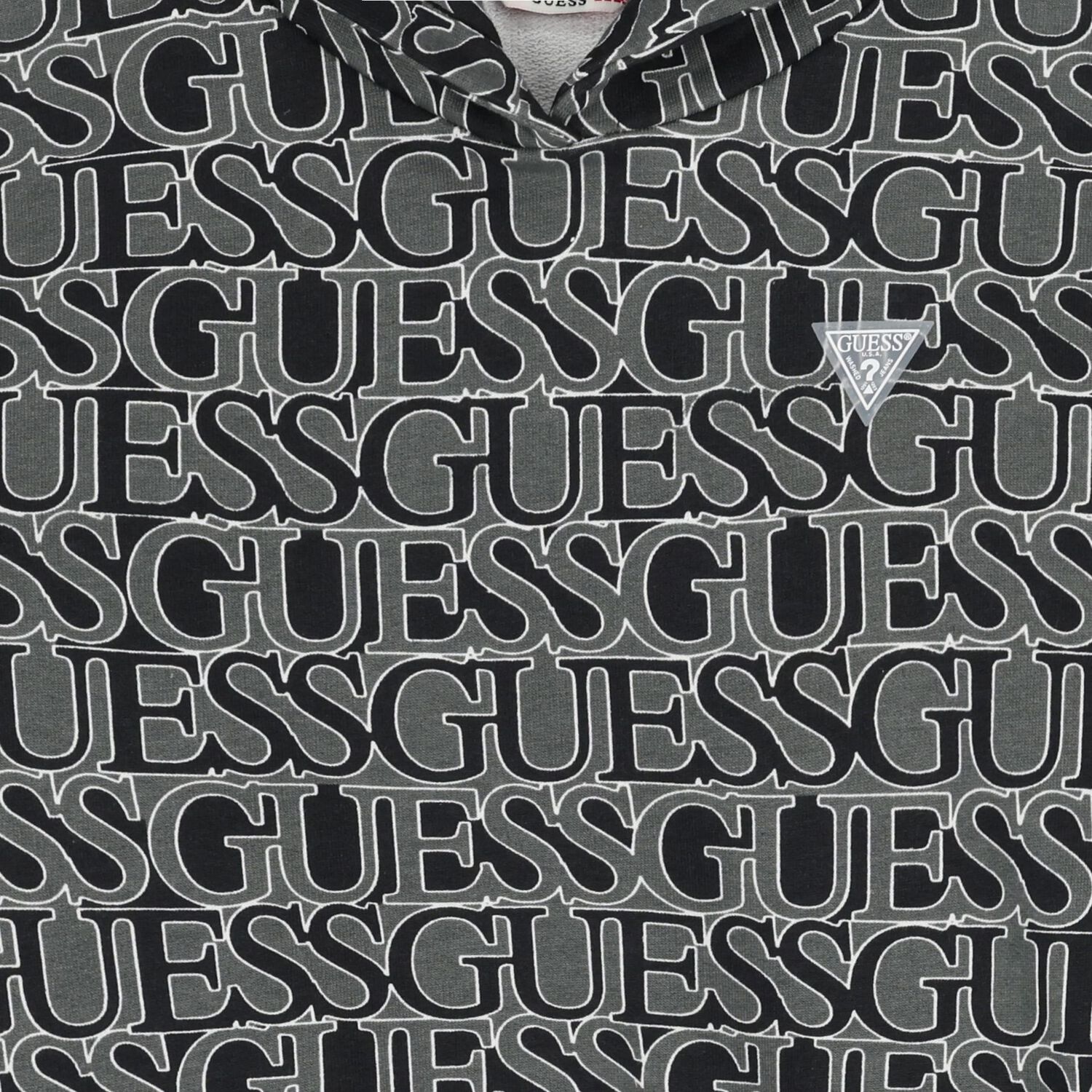 Boys Black Logo Hooded Top, 2, hi-res