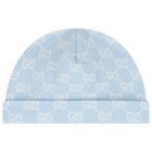 Baby Boys Blue GG Logo Romper Gift Set, 1, hi-res