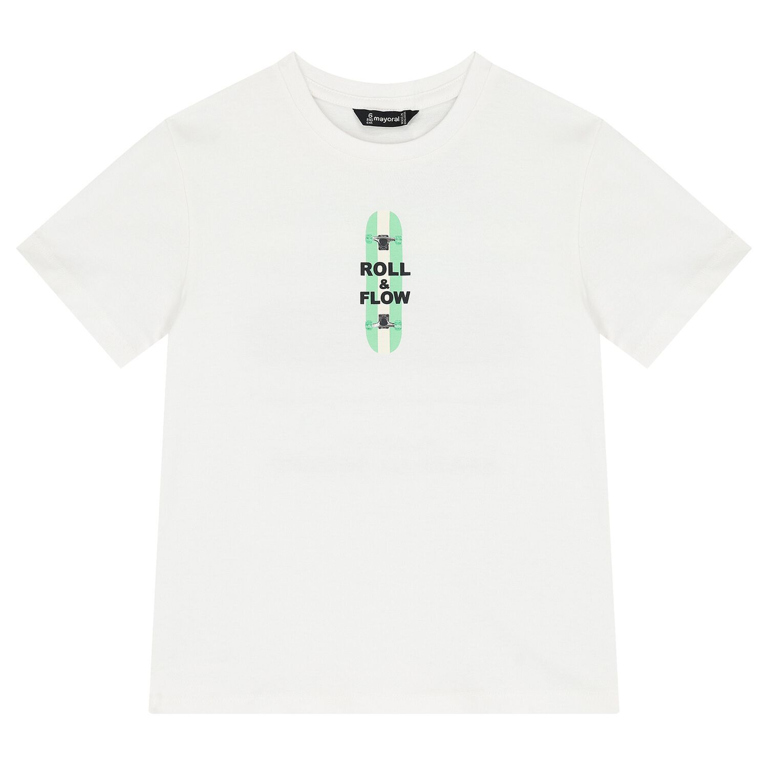 Boys White Skate Board T-Shirt, 1, hi-res