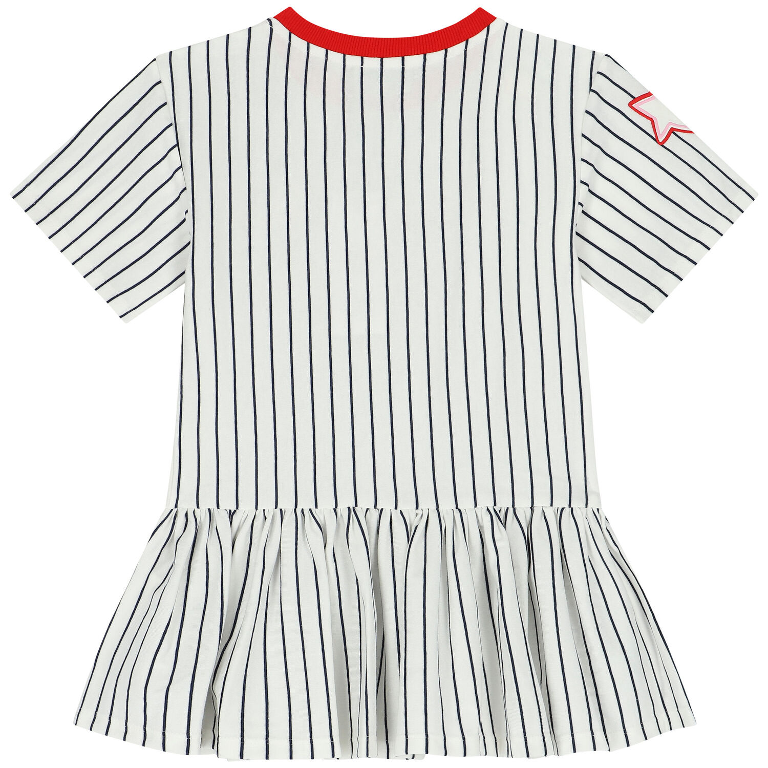 Girls White Logo Striped Dress, 1, hi-res image number null