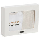 Baby Boys Grey & White Logo Shorts Set, 1, hi-res