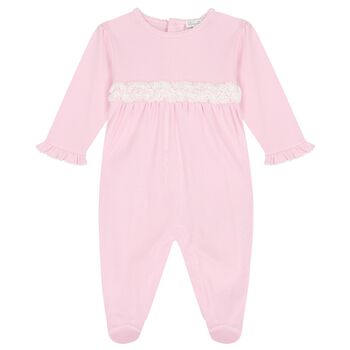 أفرول بنات بطبعة الزهور باللون الأبيض