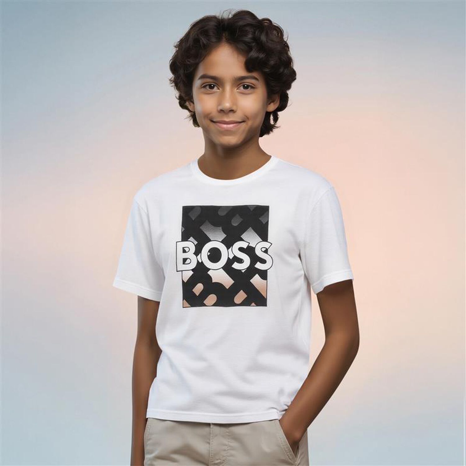 Boys White Logo T-Shirt, 2, hi-res