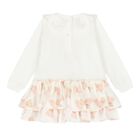 Baby Girls White Teddy Bear Dress, 1, hi-res