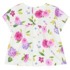 Baby Girls White & Purple Short Set (4 Piece), 2, hi-res