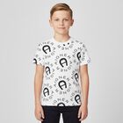 تيشيرت أولاد بالشعار باللون الأبيض والكحلي, 1, hi-res