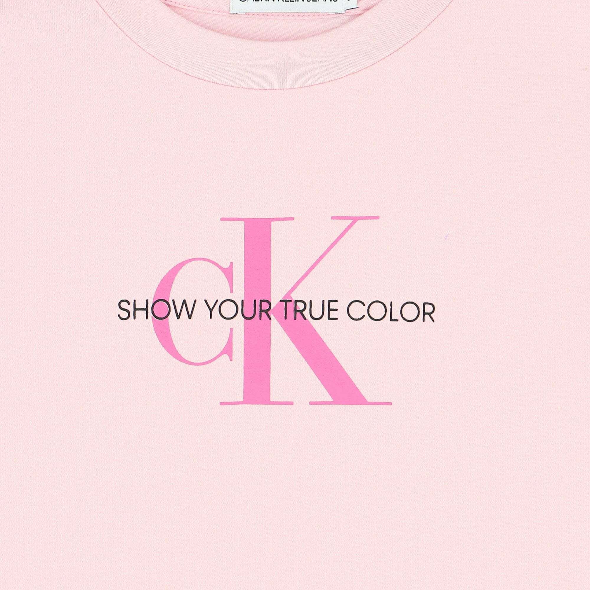 Calvin klein t-shirt dress pink hot sale