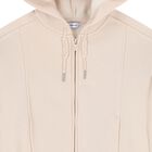 Girls Beige Hooded Zip Up Top, 2, hi-res