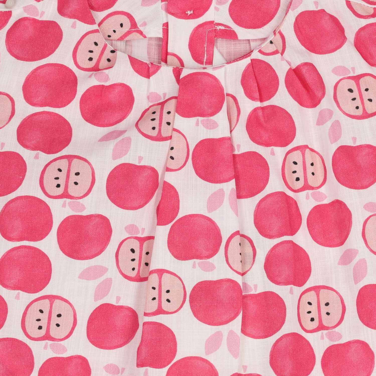 Baby Girls Pink Apple Dress, 1, hi-res