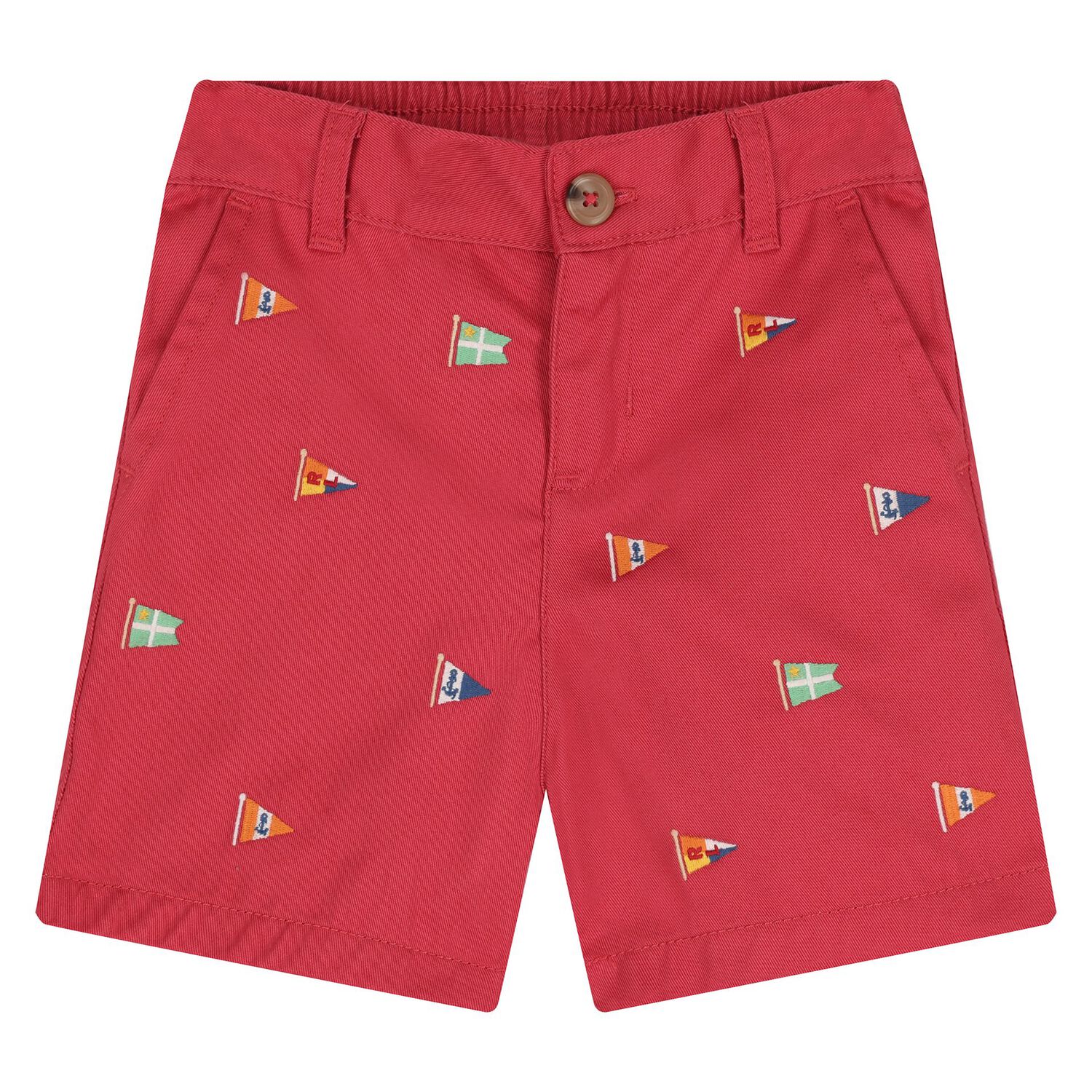 Baby Boys White and Red Logo Short Set, 1, hi-res