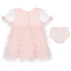 Younger Girls Pink Embellished Tulle Dress Set, 1, hi-res