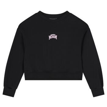 Girls Black Logo Fleece Sweatshirt