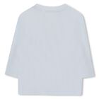 بلوزة بأكمام طويلة وشعار أزرق للأولاد الصغار, 2, hi-res