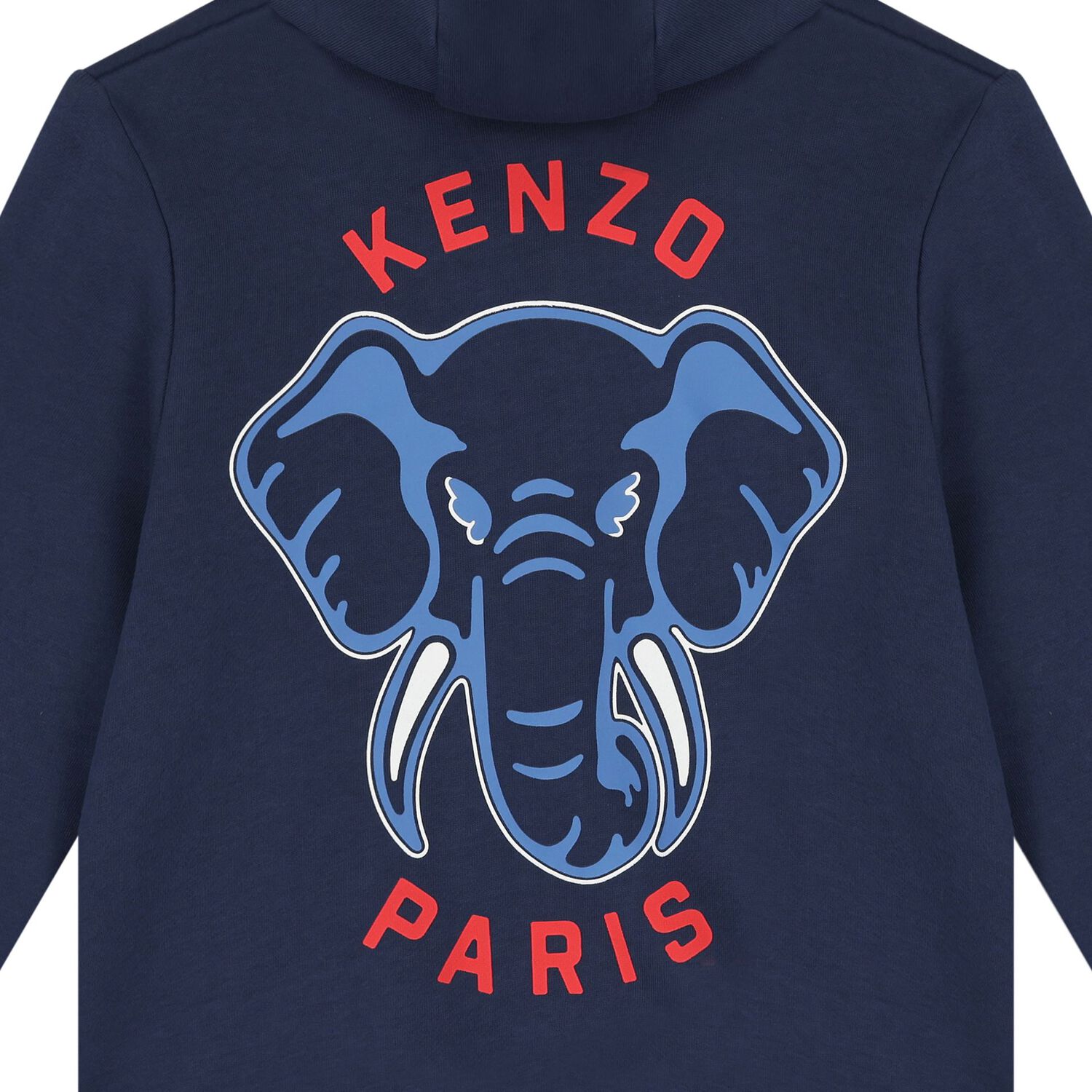 Boys Navy Blue Elephant Logo Hooded Zip Up Top, 1, hi-res image number null