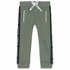 Younger Boys Khaki Logo Joggers, 1, hi-res