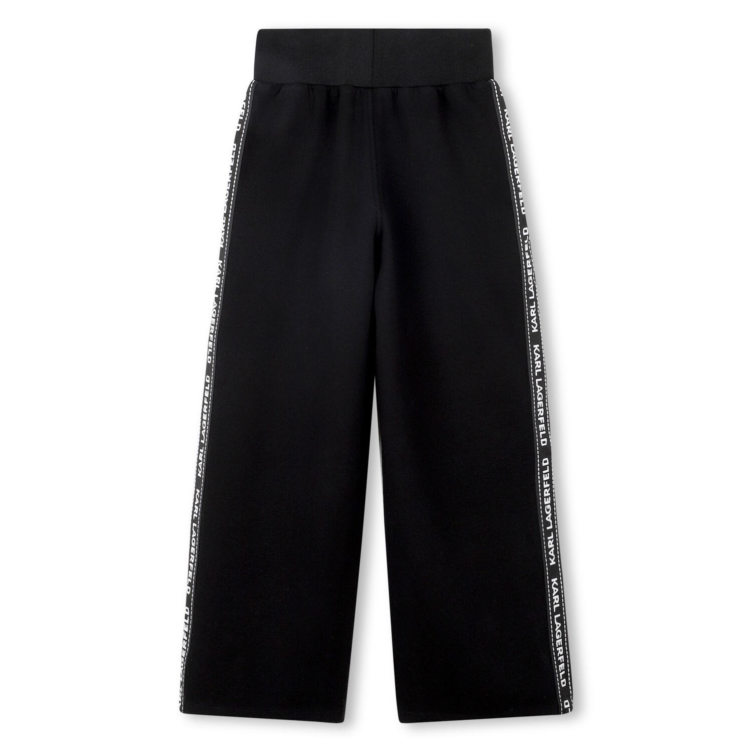 Girls Black Logo Trousers, 1, hi-res
