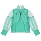 طقم تنورة بنات بشعار تيدى باللون البنفسجى و الأخضر, 1, hi-res