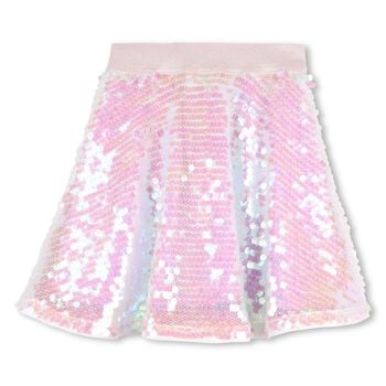 Girls Pink Iridescent Sequin Skirt