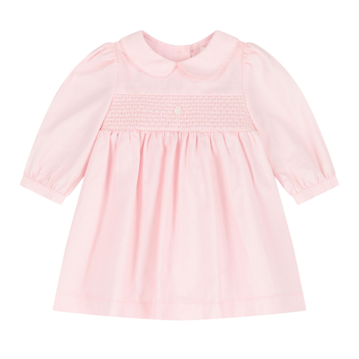 Baby Girls Pink Smocked Dress, 1, hi-res