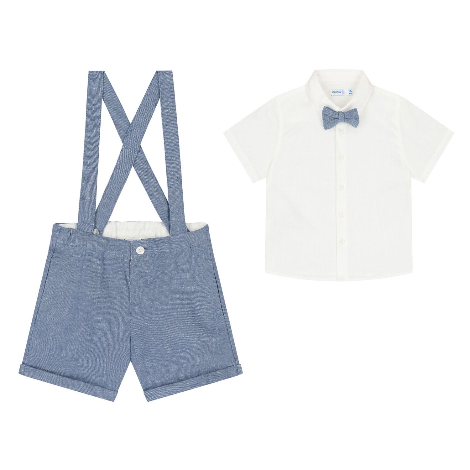 Younger Boys White & Blue Shorts Set, 2, hi-res image number null