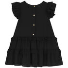 Girls Black Bow Dress, 1, hi-res
